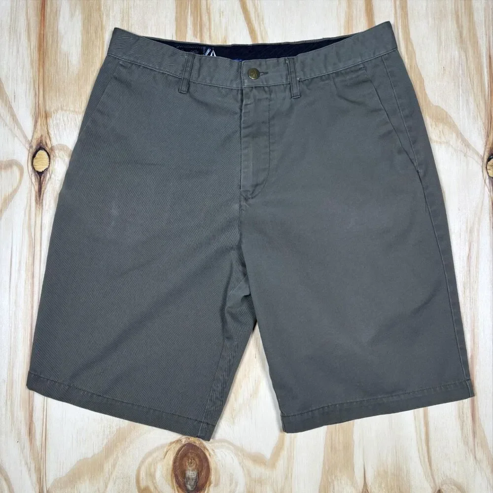 Volcom Shorts Mens 33in Green Frickin Chino Flat Front Casual Corpo Class